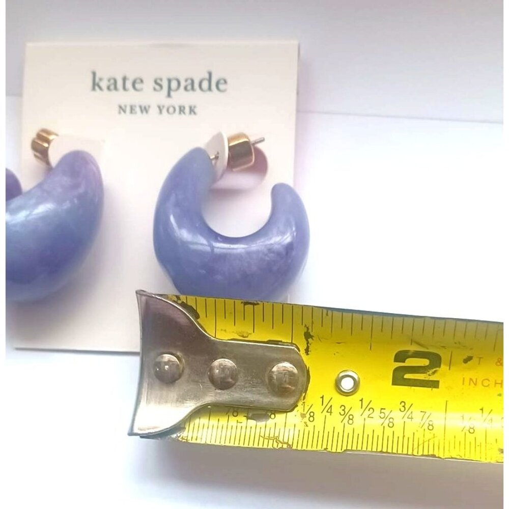 Kate Spade New York - Adore-Ables -Huggies Hoop Earrings - Blue multi -NWT - $58 - Picture 6 of 7